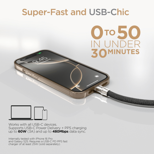 HyperGear 2-in-1 Universal Crossbody Phone Strap and Charging Cable