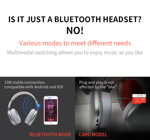 New Wireless Headset HIFI Stereo Bluetooth Headphones